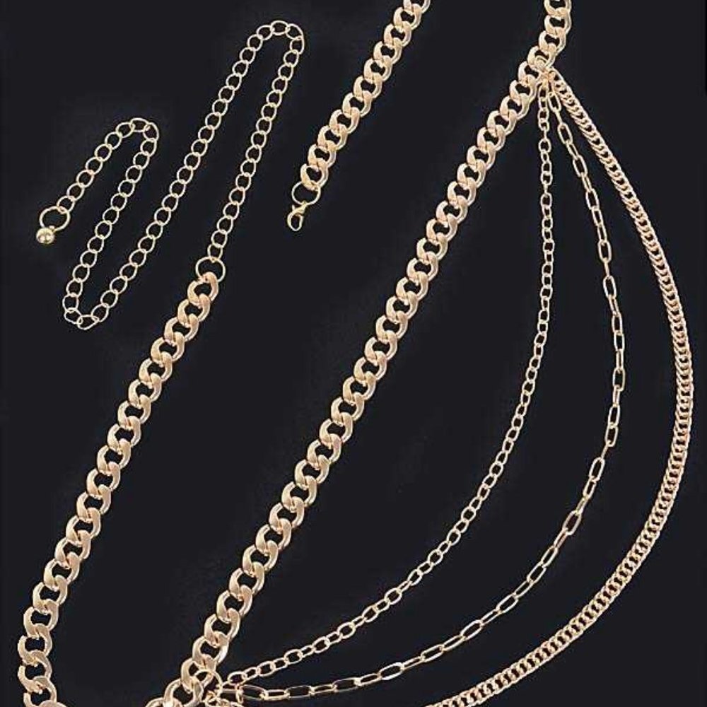 Plus Size Layer Chain Belt- Gold - Picture 4 of 4